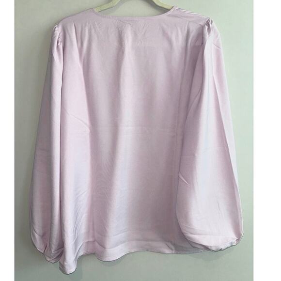 NWT J.Crew Puff-Sleeve Satin Back Crepe Top In Lavender Size Large Tall - Picture 5 of 5